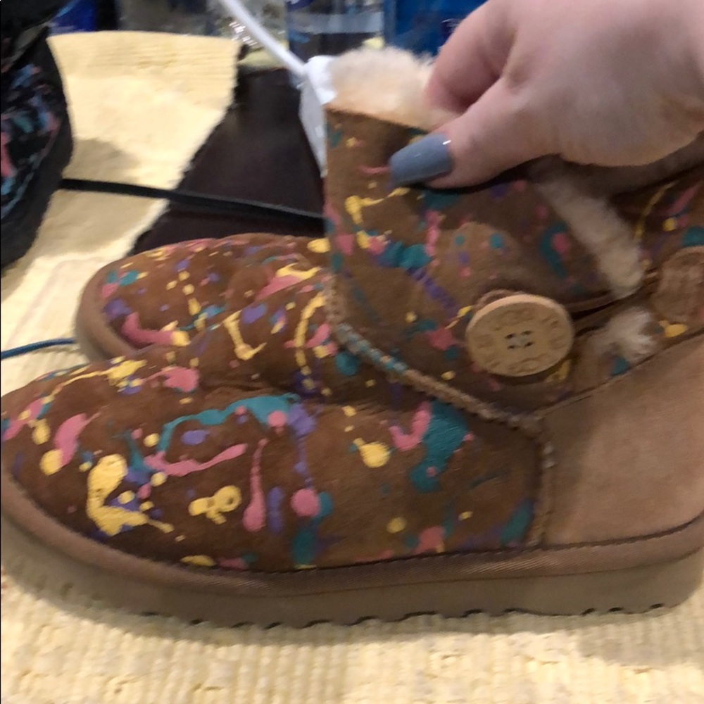 Ugg Mini Paint Splatter Bailey Button Boots - image 2